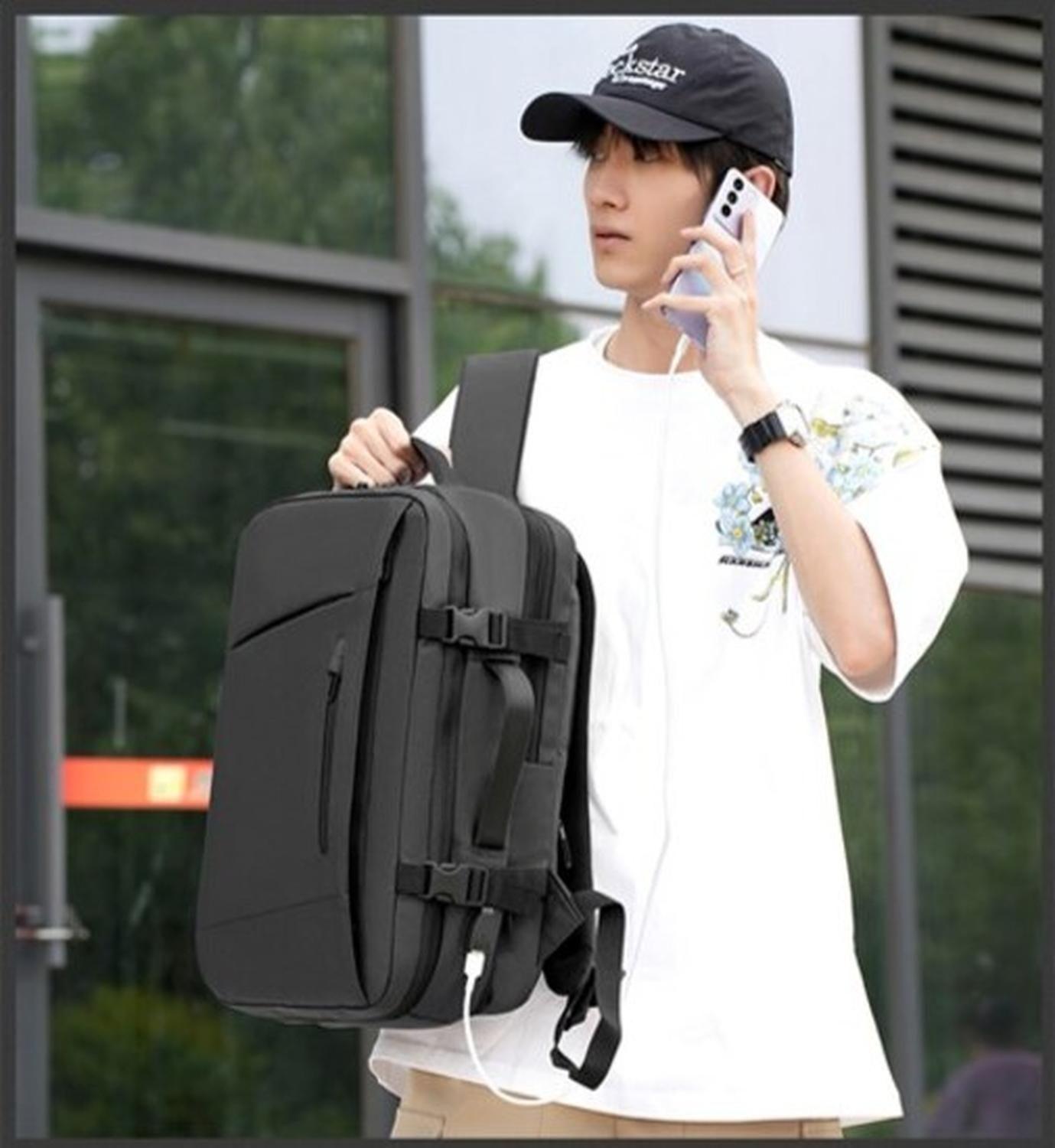 Mochila Cabina 48x30x25 Avión Deluxe Expandible Impermeable-7