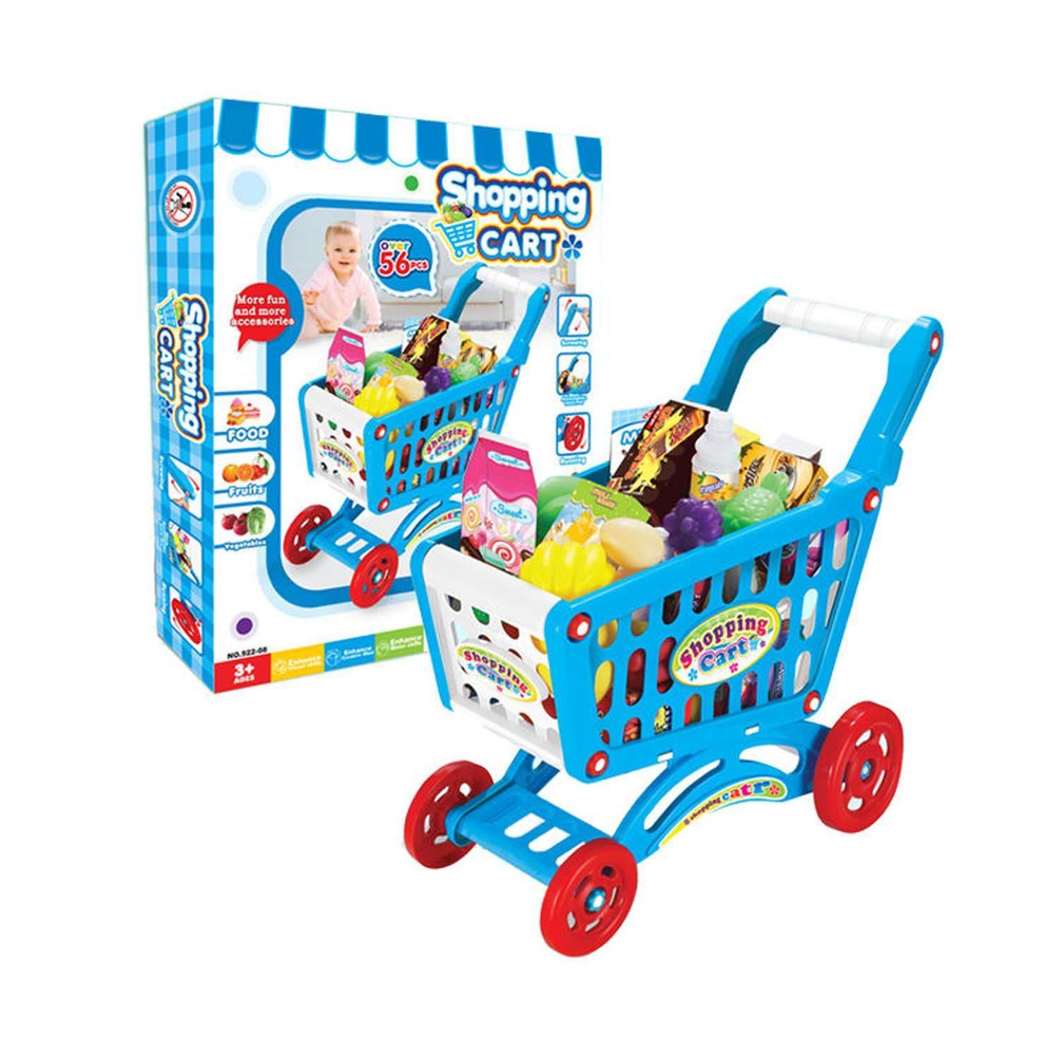 Carrito de Compra Supermercado Para Niños 56 Piezas Colores-0