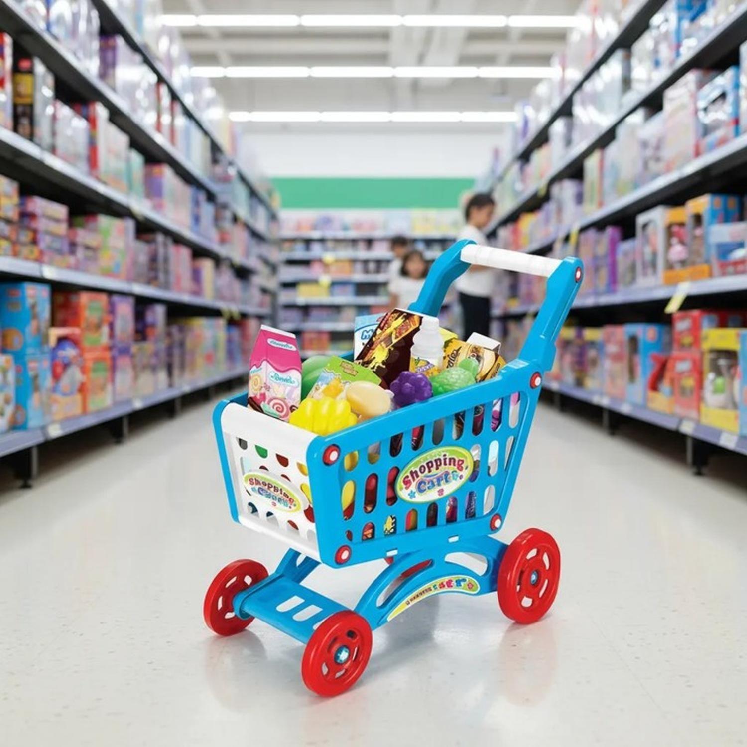 Carrito de Compra Supermercado Para Niños 56 Piezas Colores-4