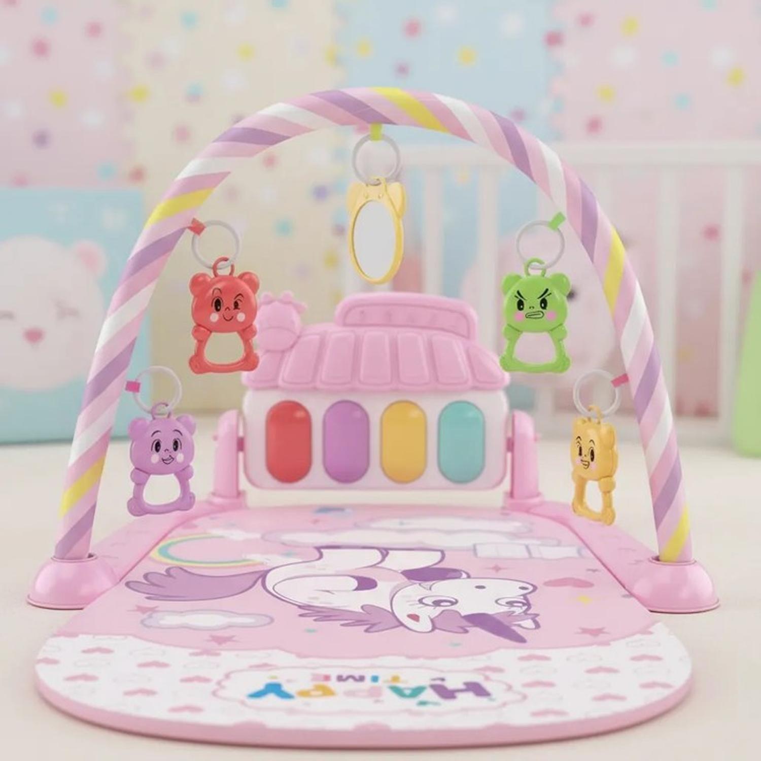 Alfombra Gimnasio Musical Con Piano Juguete Para Bebé Azul-2