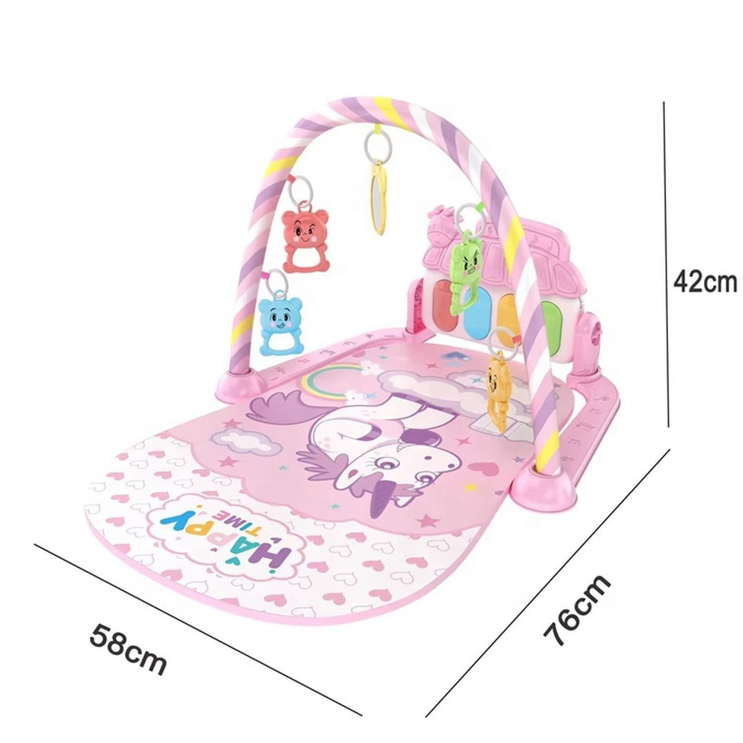 Alfombra Gimnasio Musical Con Piano Juguete Para Bebé Azul-5