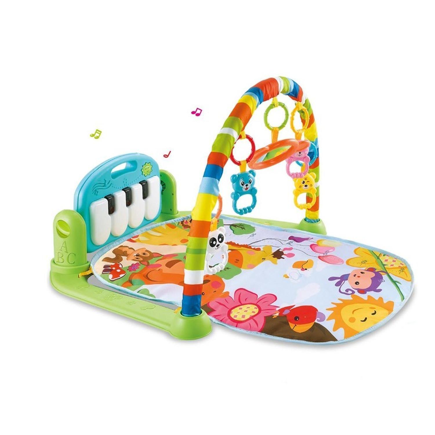 Alfombra Gimnasio Musical Con Piano Juguete Para Bebé Azul-3