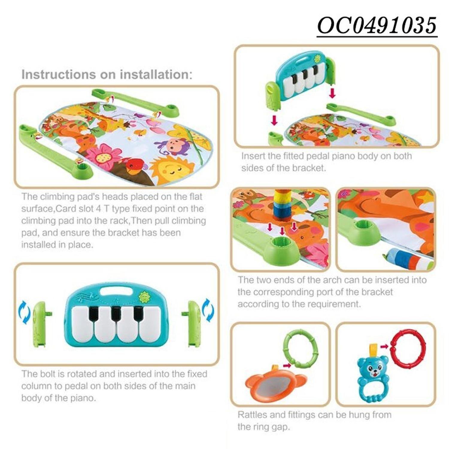 Alfombra Gimnasio Musical Con Piano Juguete Para Bebé Azul-5