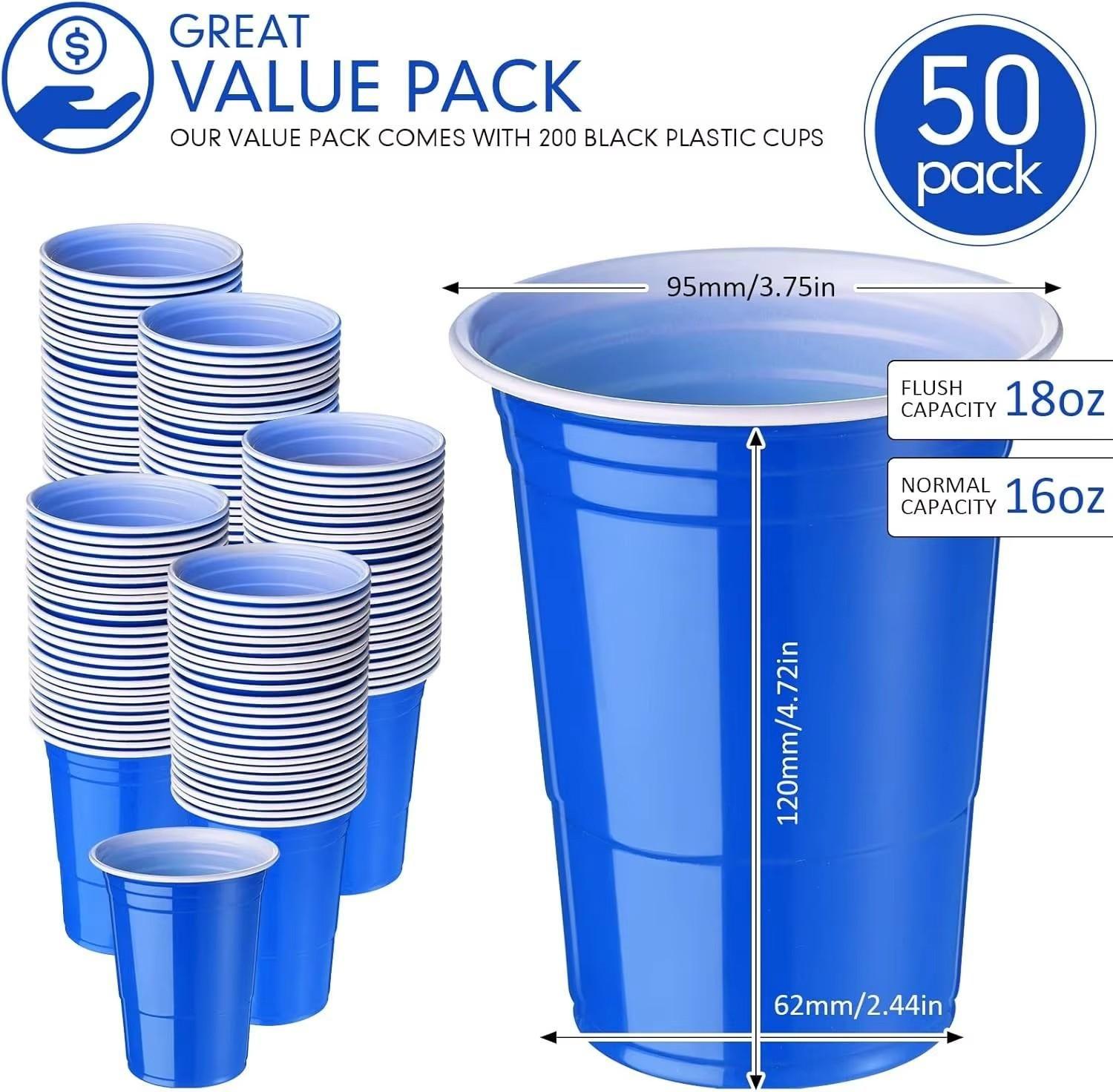 Vaso Plastico Azul Desechable Fiesta 450 ml x 50 uds-4