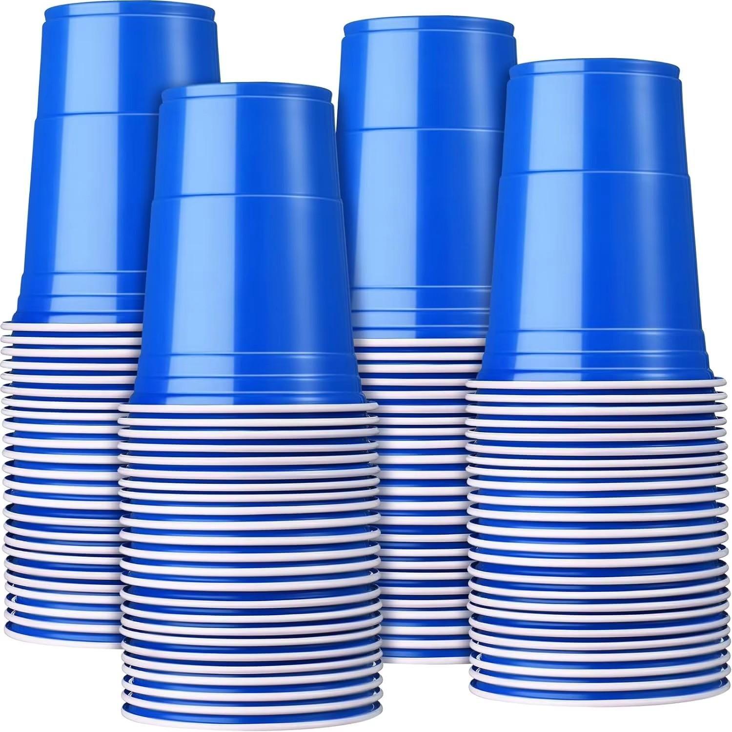 Vaso Plastico Azul Desechable Fiesta 450 ml x 50 uds-0