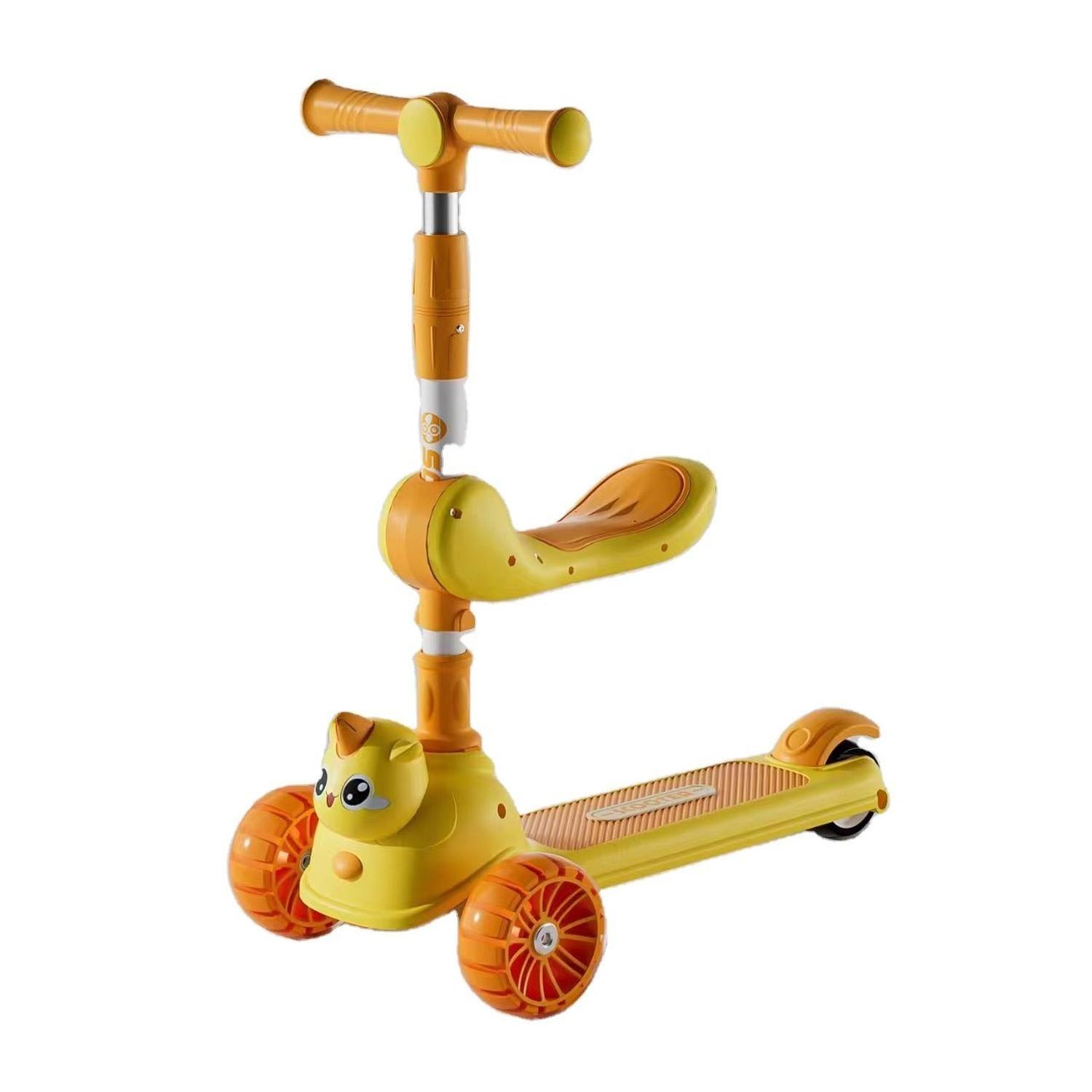 Scooter 2 En 1 Con Asiento Luces Led 3 A 8 Años Rana H G Q-4