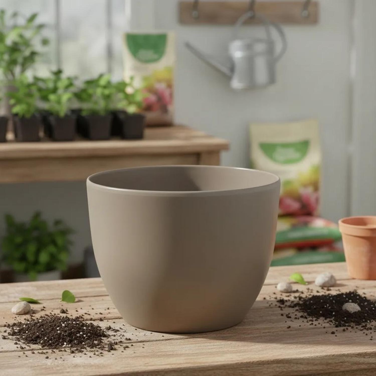 Macetero Nórdico Gris Oscuro L 30 cm 40 x 24 x 30-2