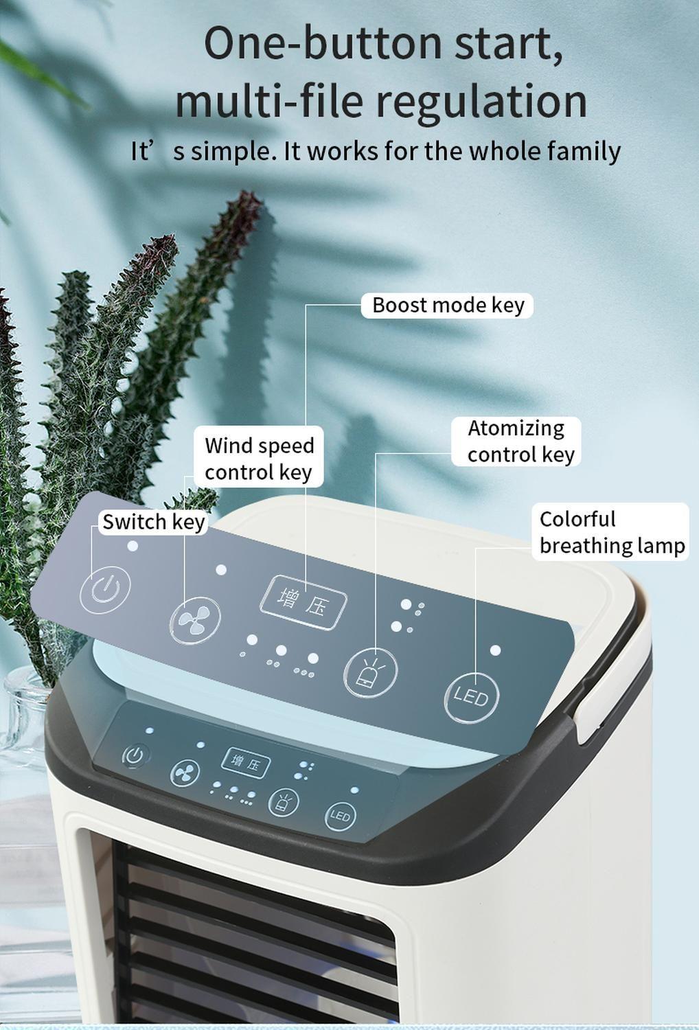 Climatizador Aire Portátil 3 En 1 Usb | Ventilador Y Hielo-2