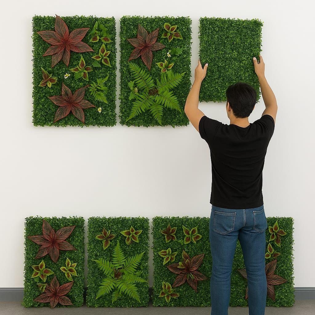 Jardín Muro Vertical Artificial B palmeta Plantas 60x40 cm-7