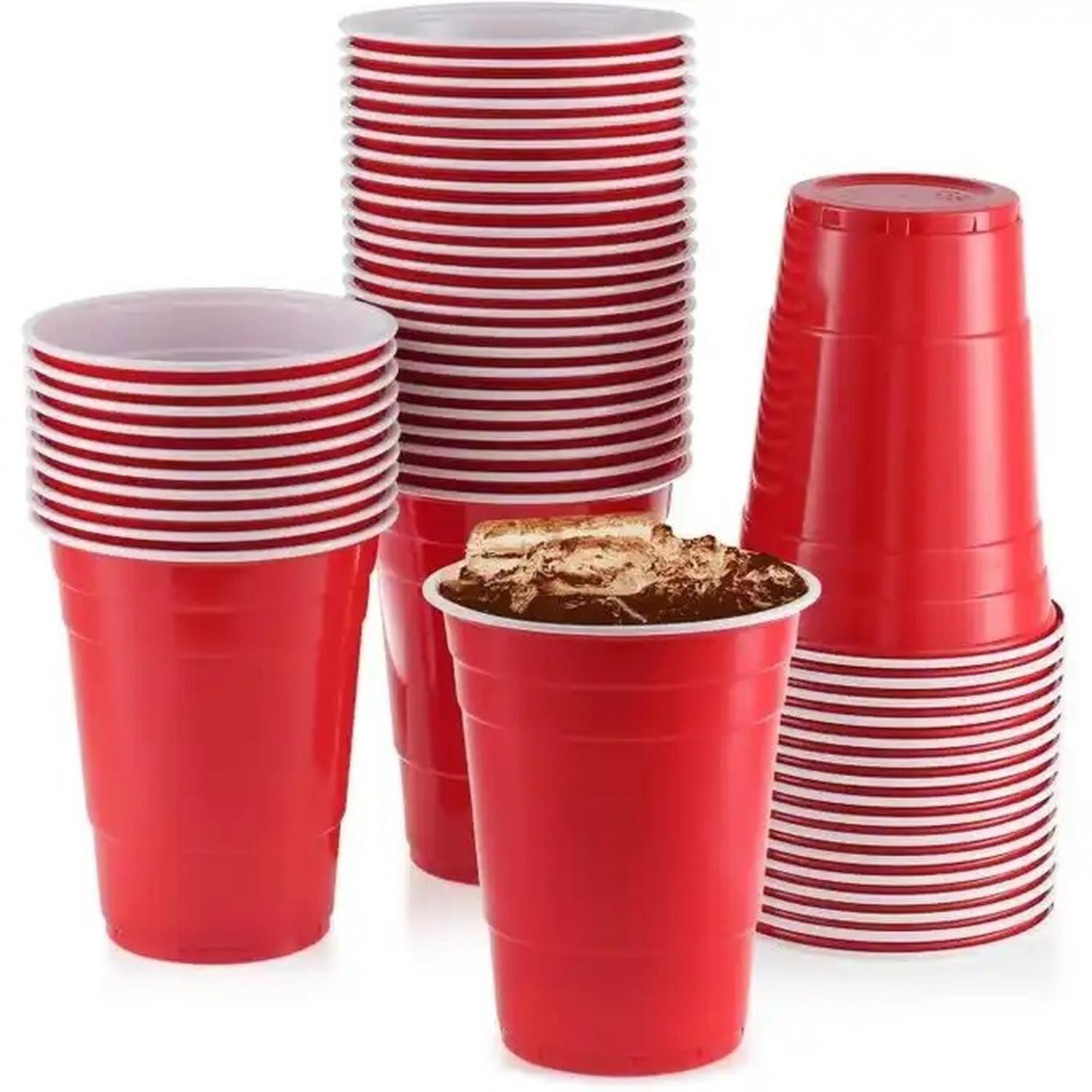 Vaso Plastico Rojo Desechable Fiesta 470 ml x 100 uds-4