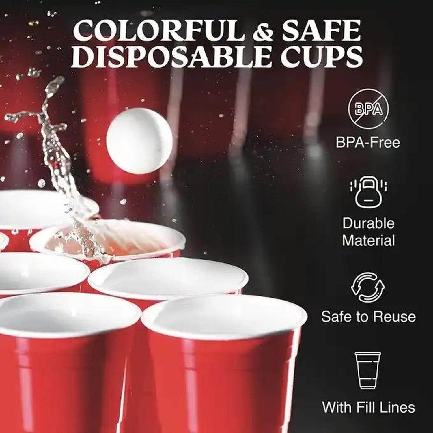 Vaso Plastico Rojo Desechable Fiesta 470 ml x 100 uds-6
