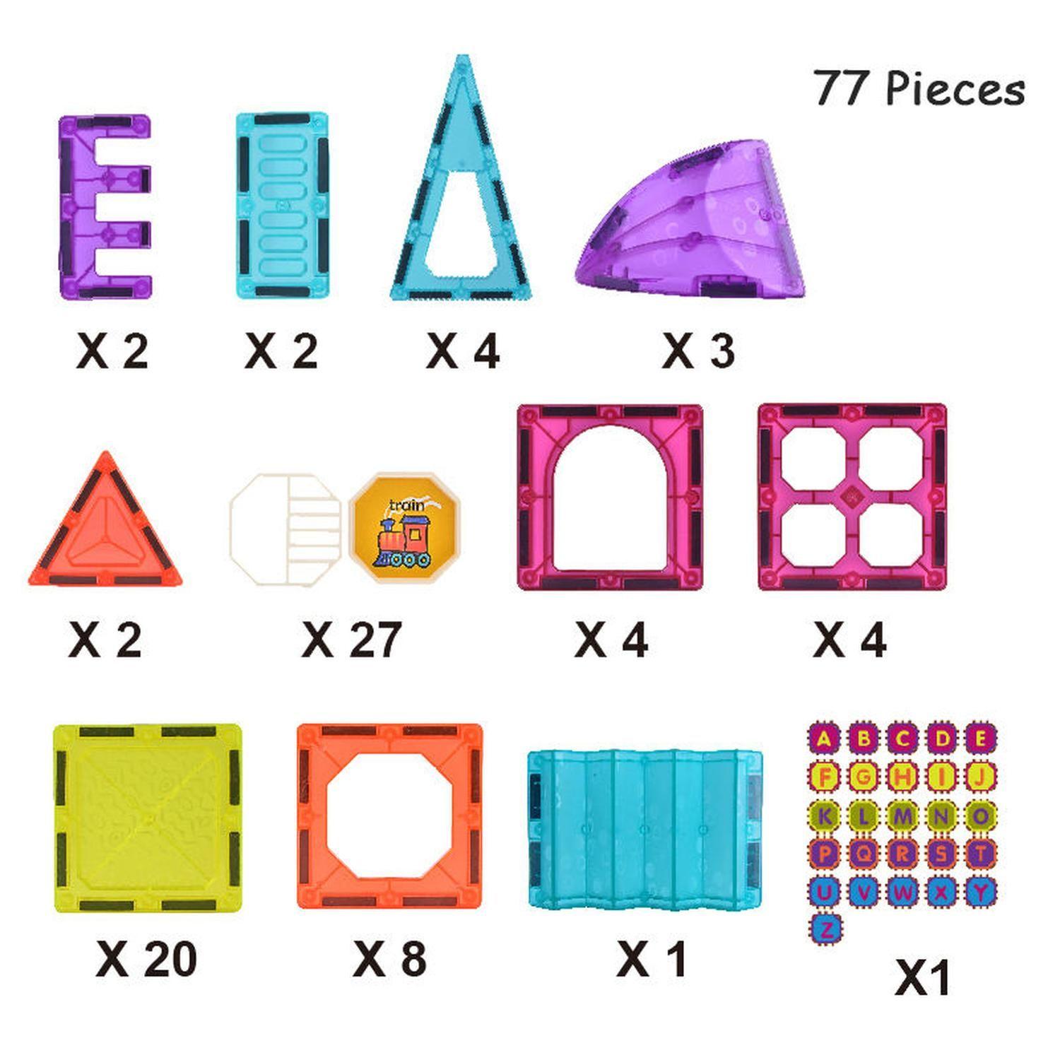 Juego De Bloques Magnéticos 77 Piezas Pista Con Pelotas-3