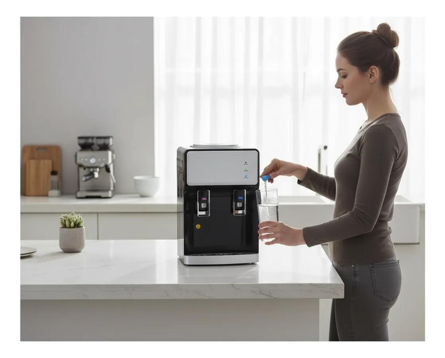 Dispensador De Agua Compresor Sobremesa Frio Caliente 2 Llav-3