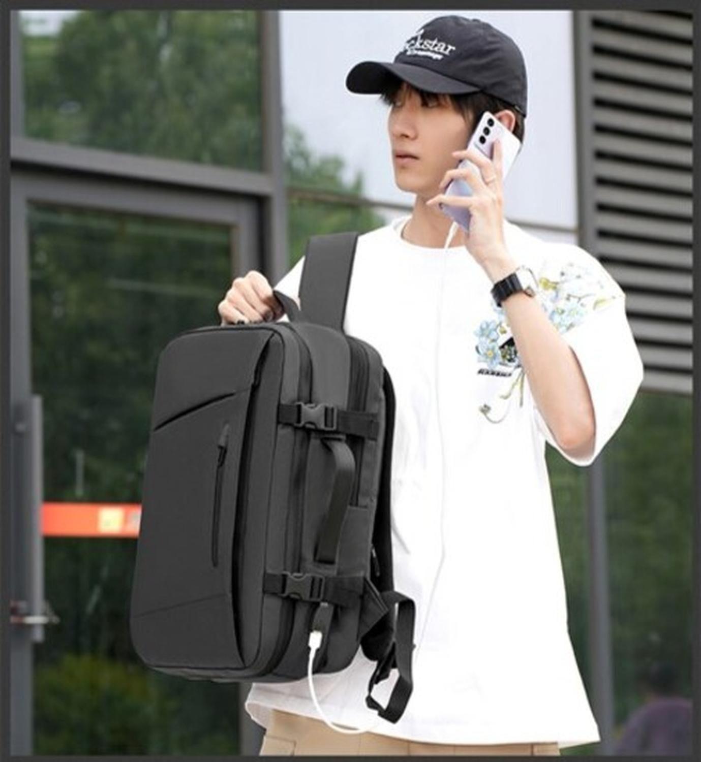 Mochila De Cabina 45x35x20 Avion Expandible Impermeable 40l-2