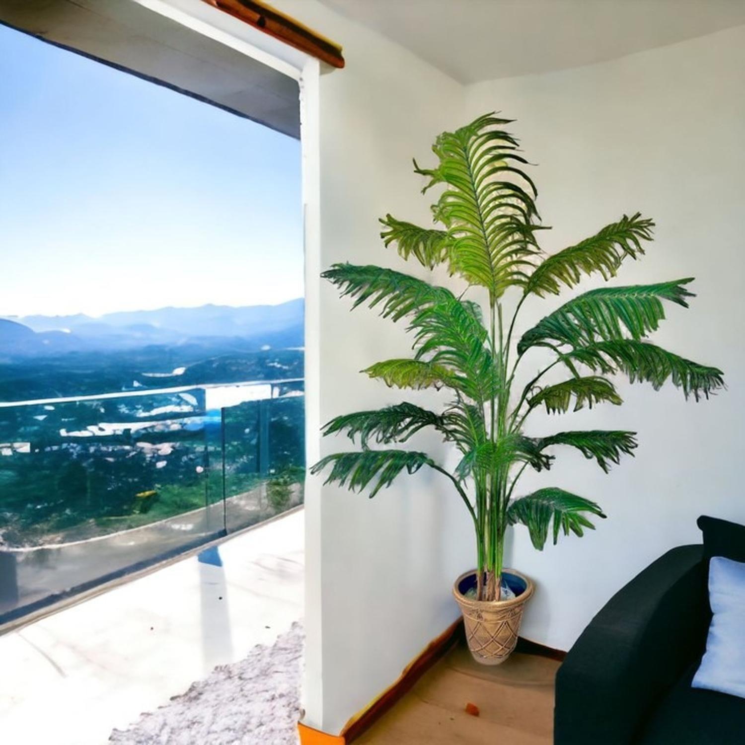 Planta Artificial Decorativa Arbol Grande Palmera 180cm 15h-7