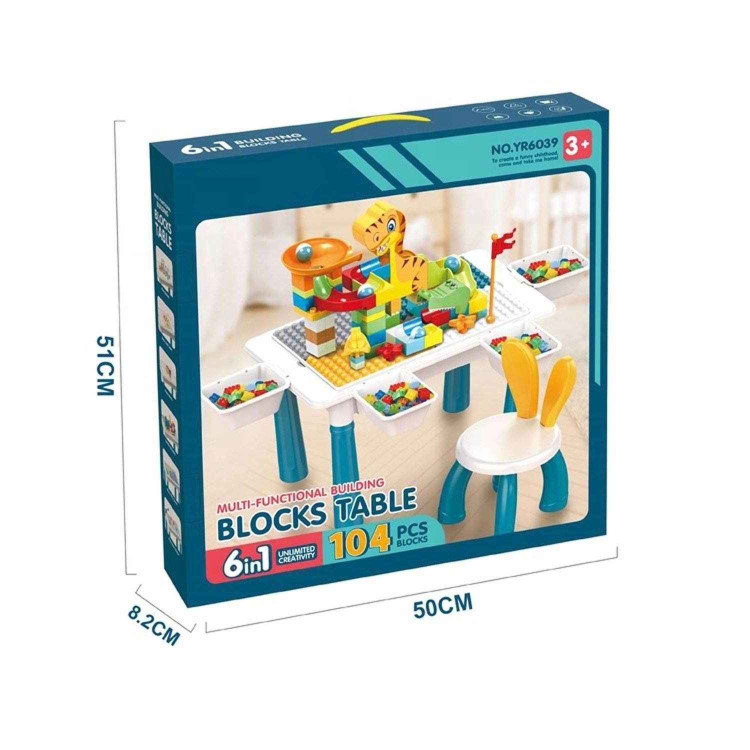 Mesa Didactica De Bloques Construcción 104 Pcs Y 1 Silla-7