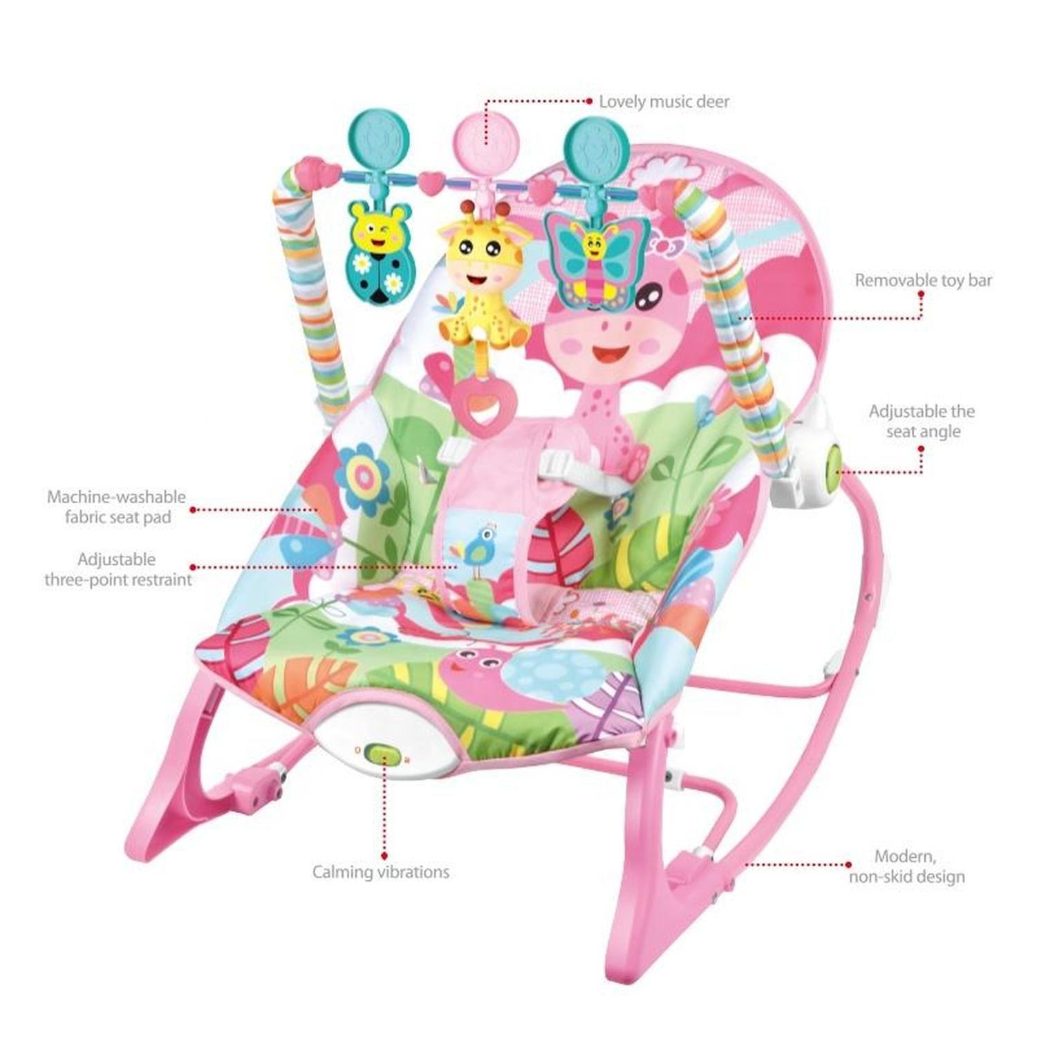Silla Mecedora Para Bebé Nido C/vibración Celeste / Jagima-3
