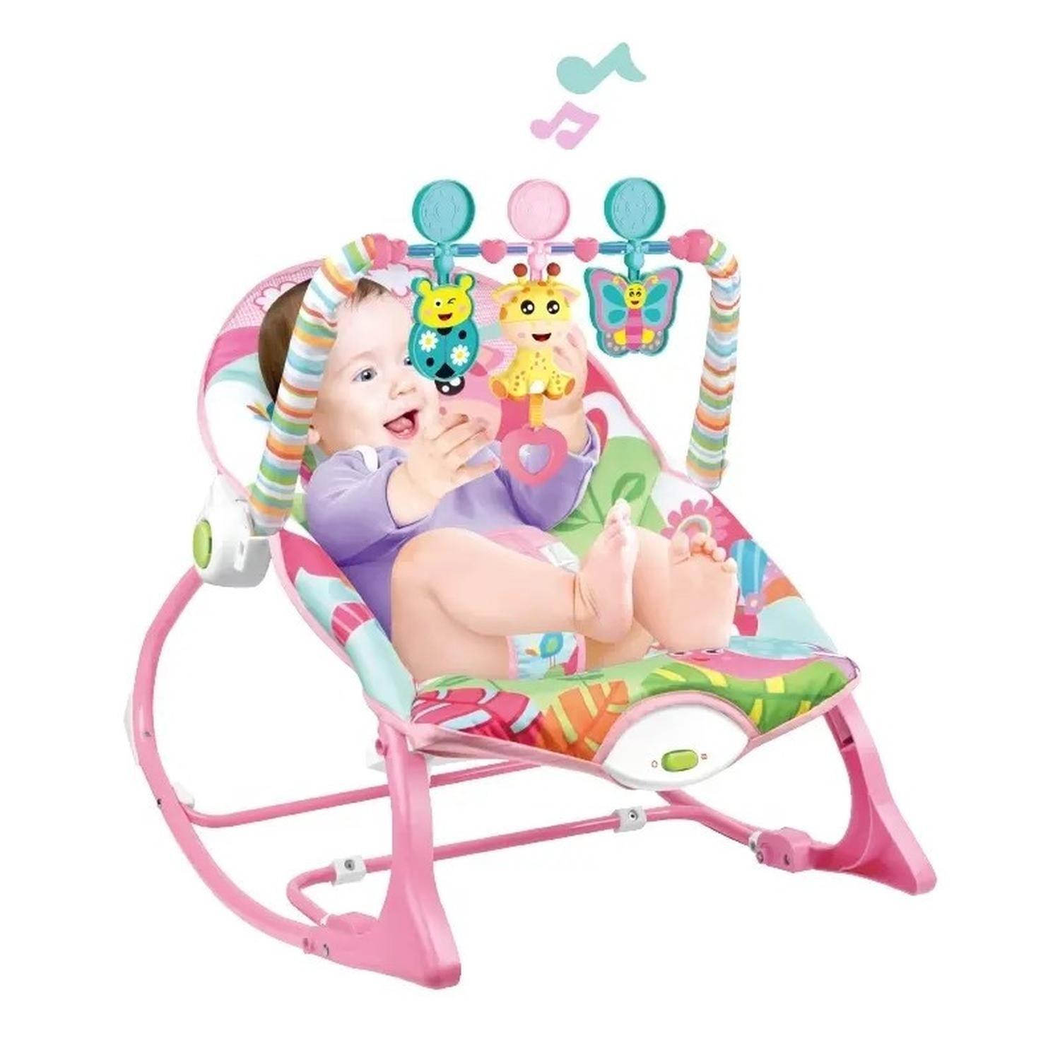 Silla Mecedora Para Bebé Nido C/vibración Celeste / Jagima-6