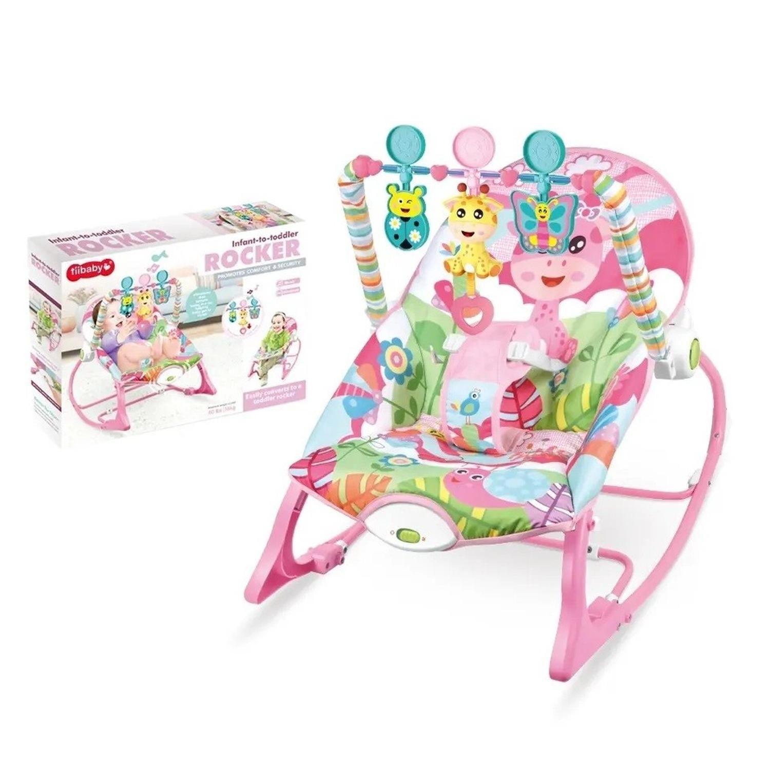 Silla Mecedora Para Bebé Nido C/vibración Celeste / Jagima-7