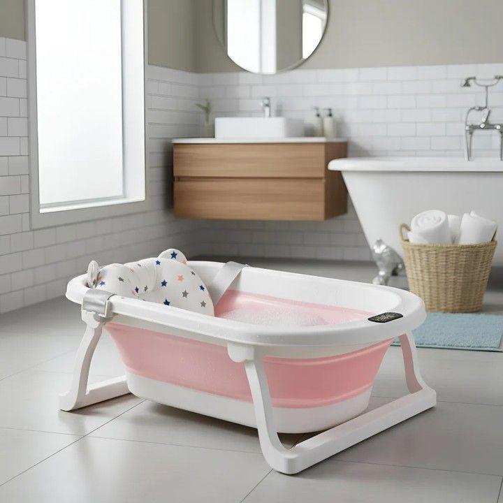 Bañera Plegable Bebé + Malla + Termómetro | Jagima-4
