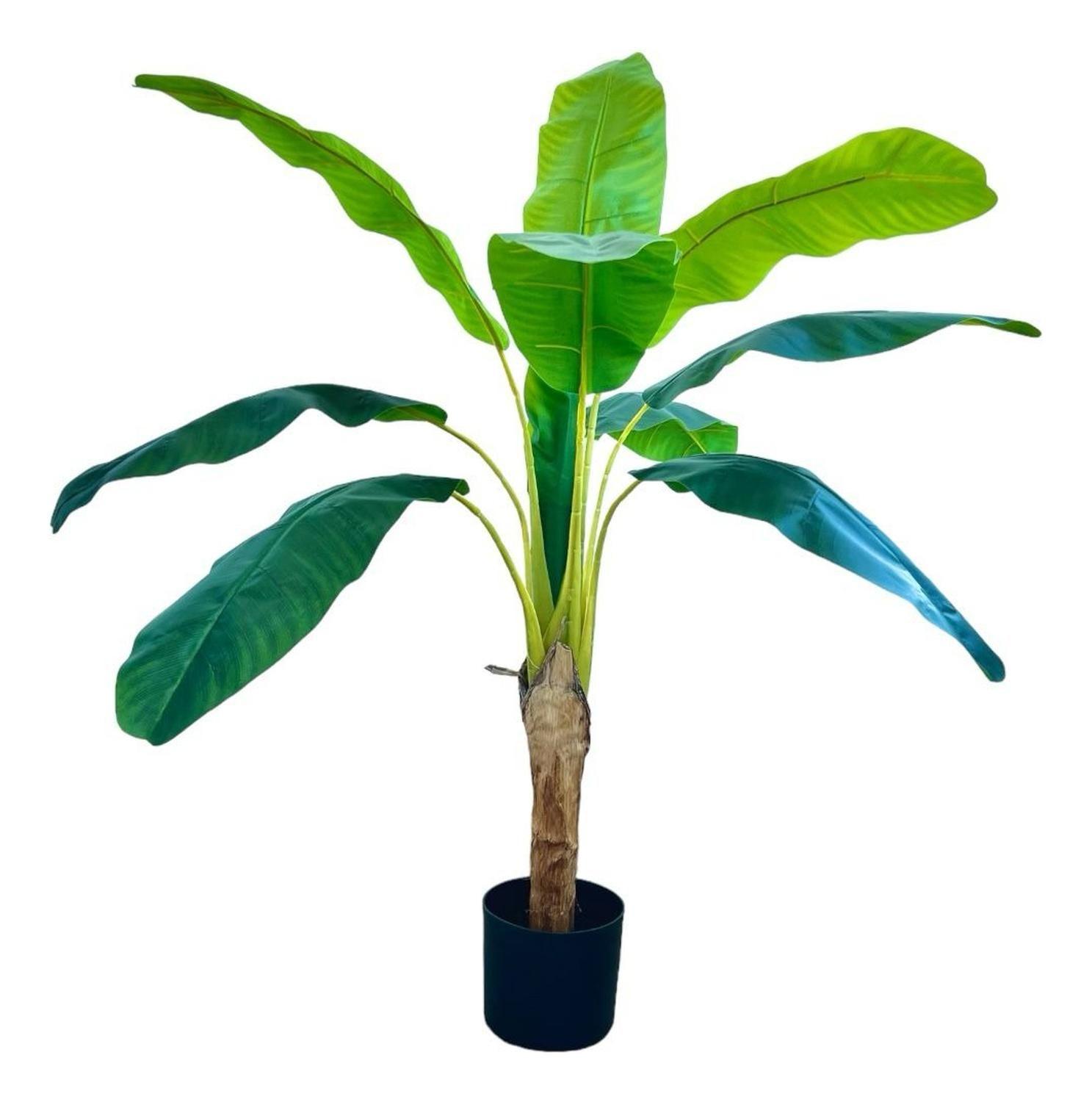 Planta Artificial Banano 125 Cm. Premium 9 Hjs/ Arbusto Real-2