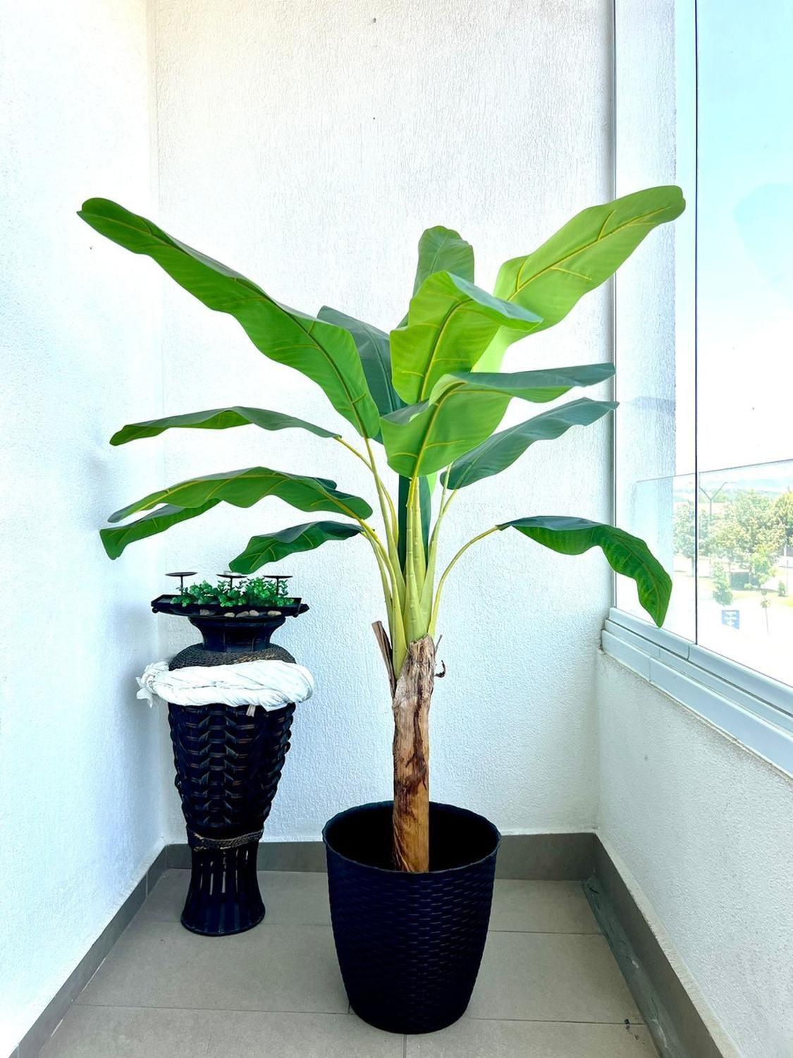 Planta Artificial Banano 155 Cm. Premium 12 Hj/ Arbusto Real-0
