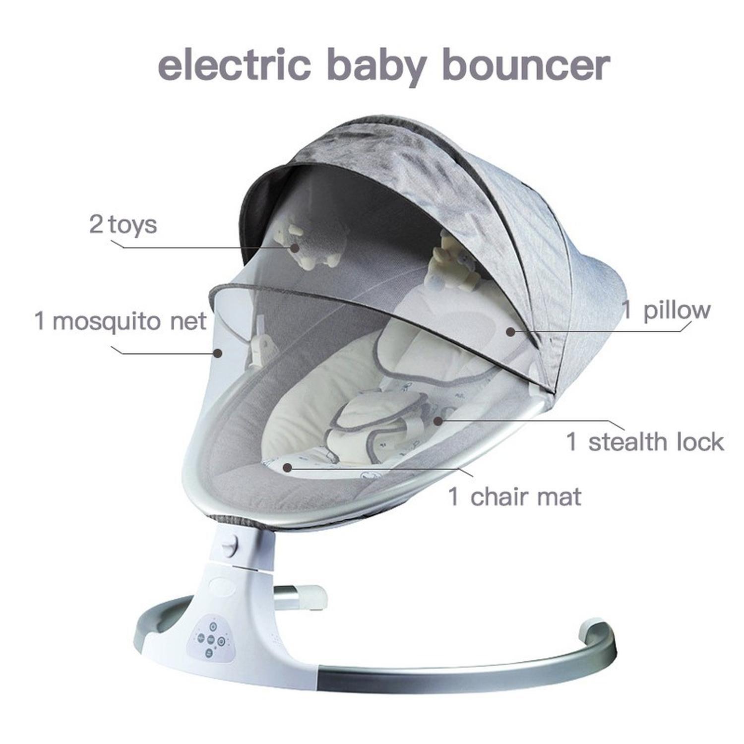Cuna Bebe Mecedor Eléctrico 3 En 1 Música Silla Mecedora-5