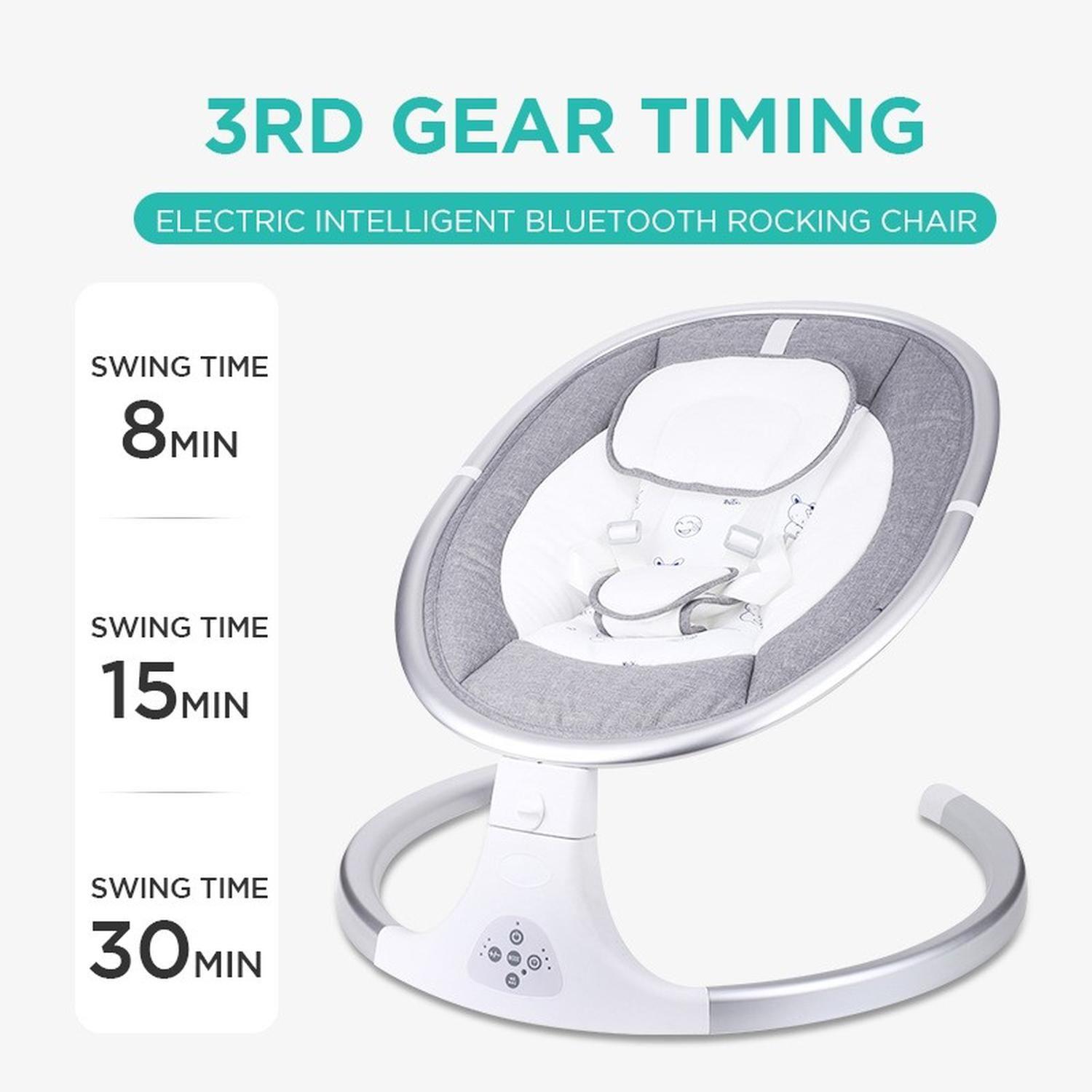Cuna Bebe Mecedor Eléctrico 3 En 1 Música Silla Mecedora-6