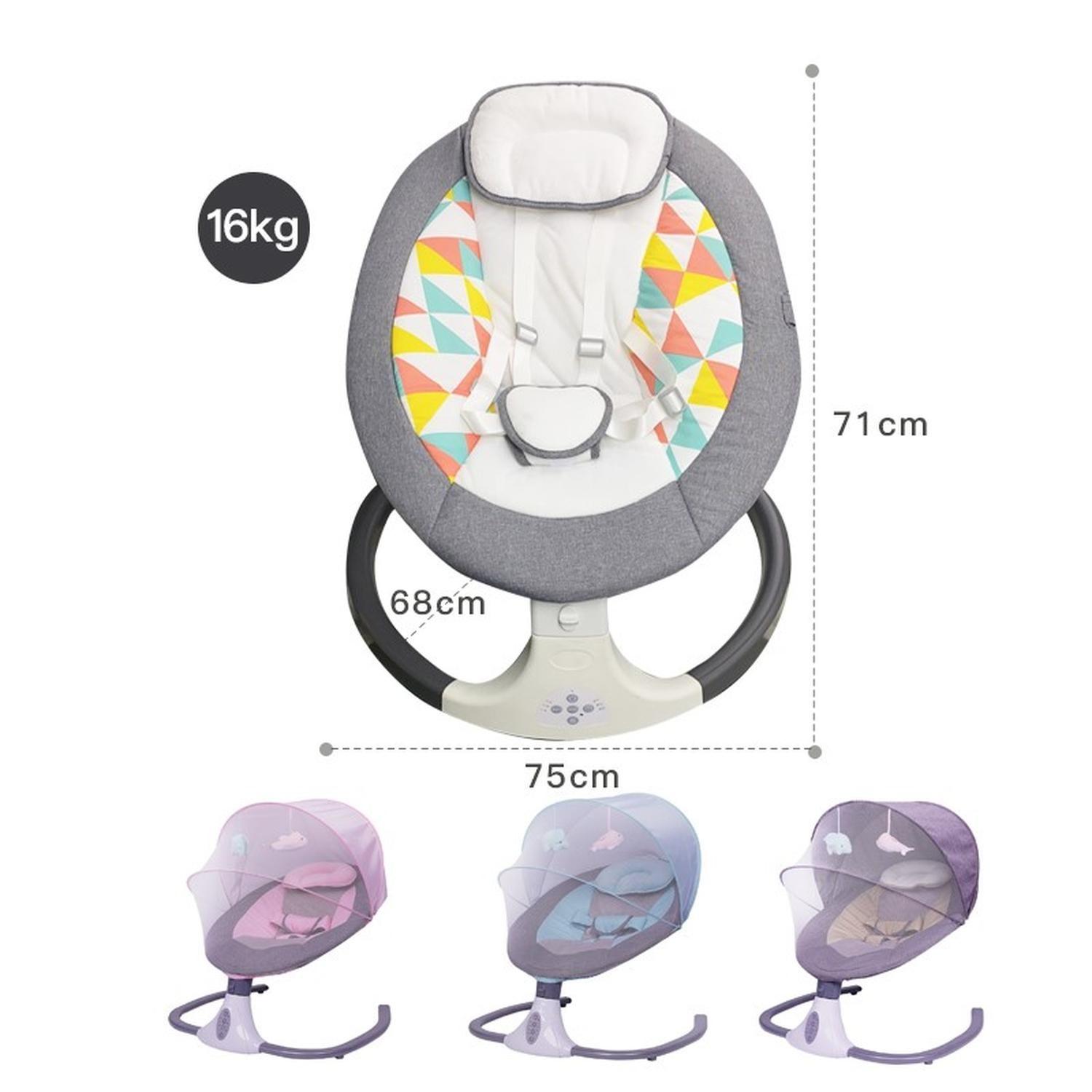 Cuna Bebe Mecedor Eléctrico 3 En 1 Música Silla Mecedora-7