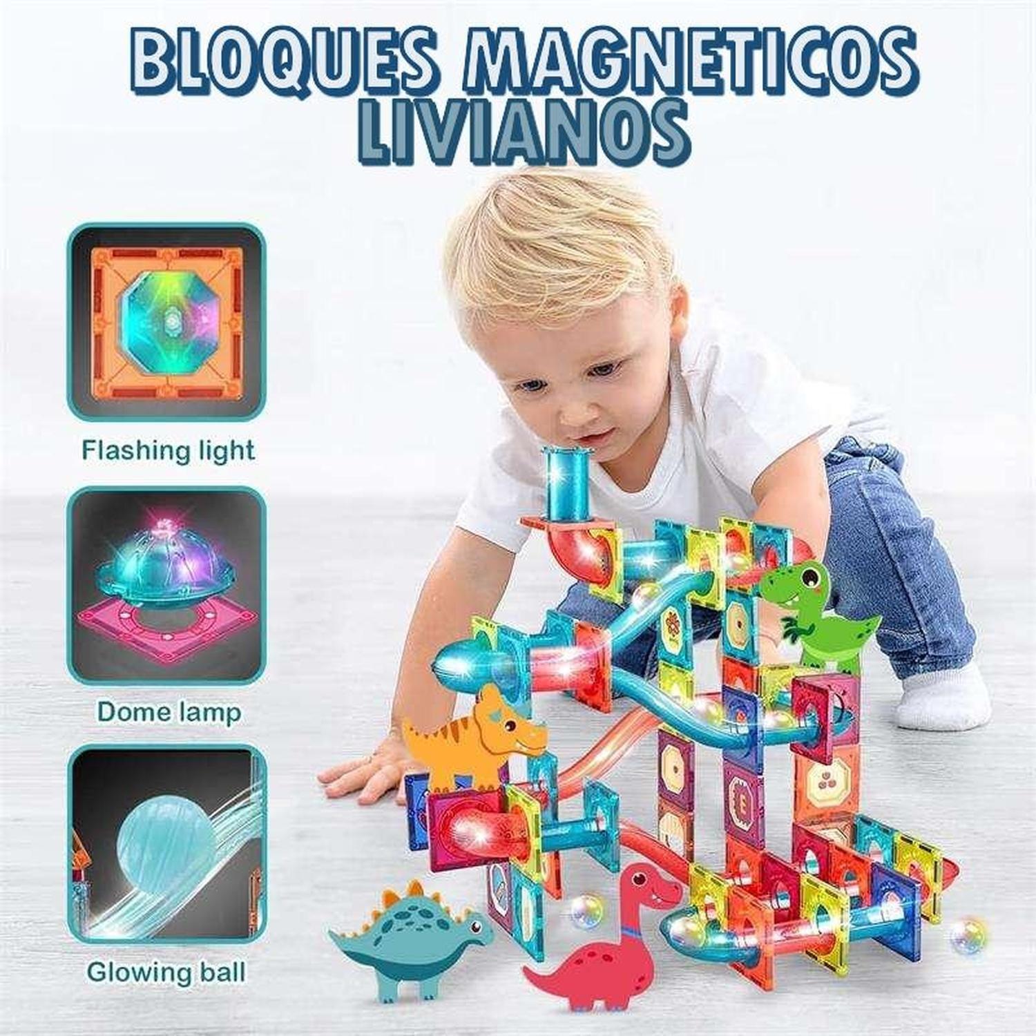 Juego De Bloques Magnéticos 125 Piezas Pista Con Pelotas-2