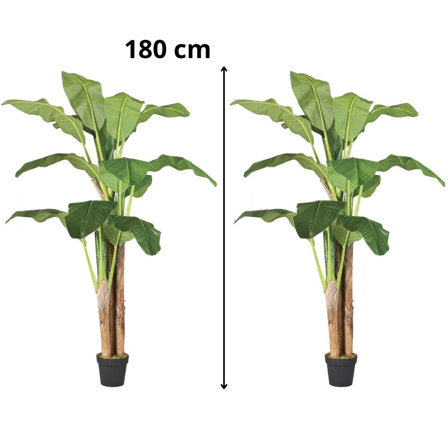 2 Plantas Artificiales Premium Banano 180 Cm Arbusto Real-2