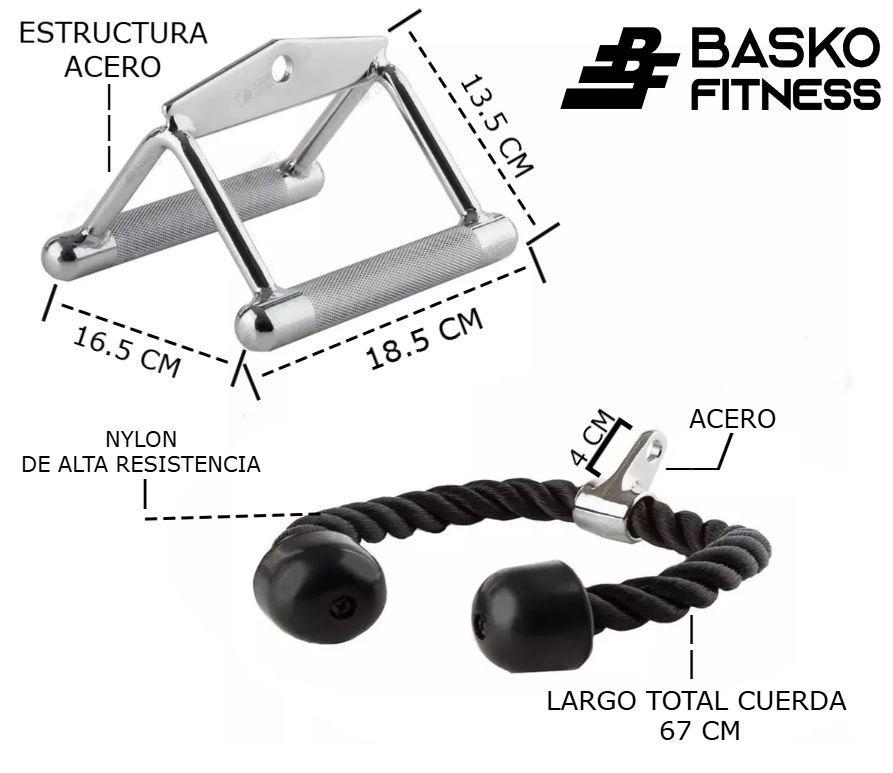 Cuerda Triceps Tomada Remo Pack Accesorios Polea-1