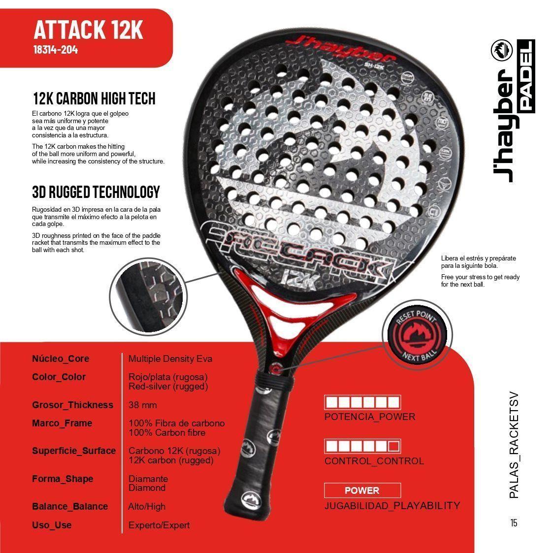 Pala Jhayber Attack 12K  Funda regalo vairo-2