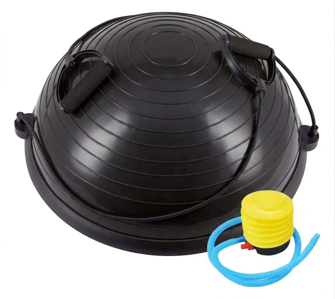 Bosu Ball Black con Inflador y Manillas-0