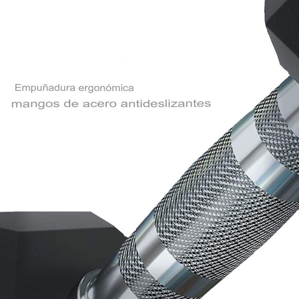 Fitness Mancuerna Hexagonal De Caucho Unidad 22,5 Kg-3