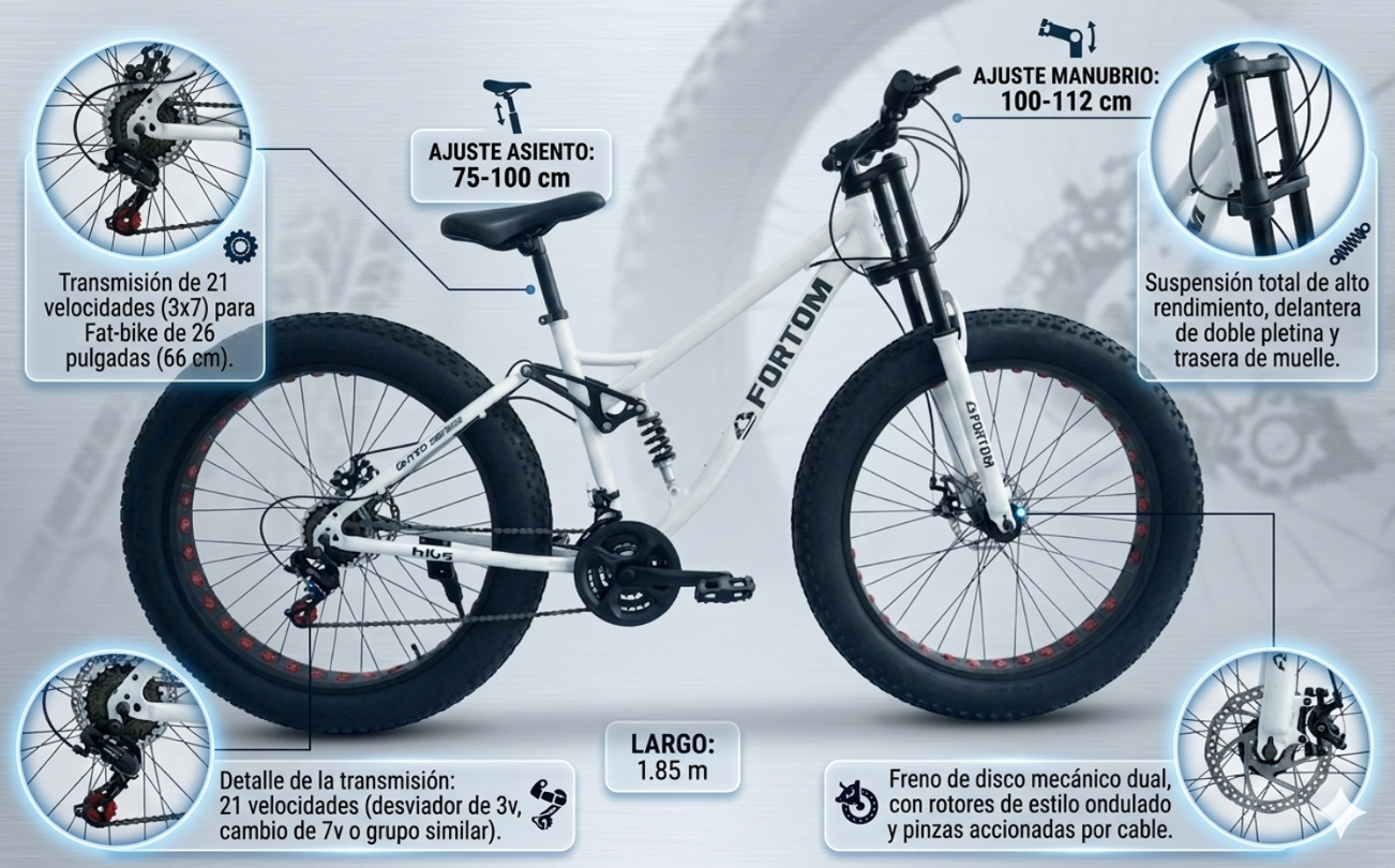Bicicleta Fat Bike Aro 26 White-1
