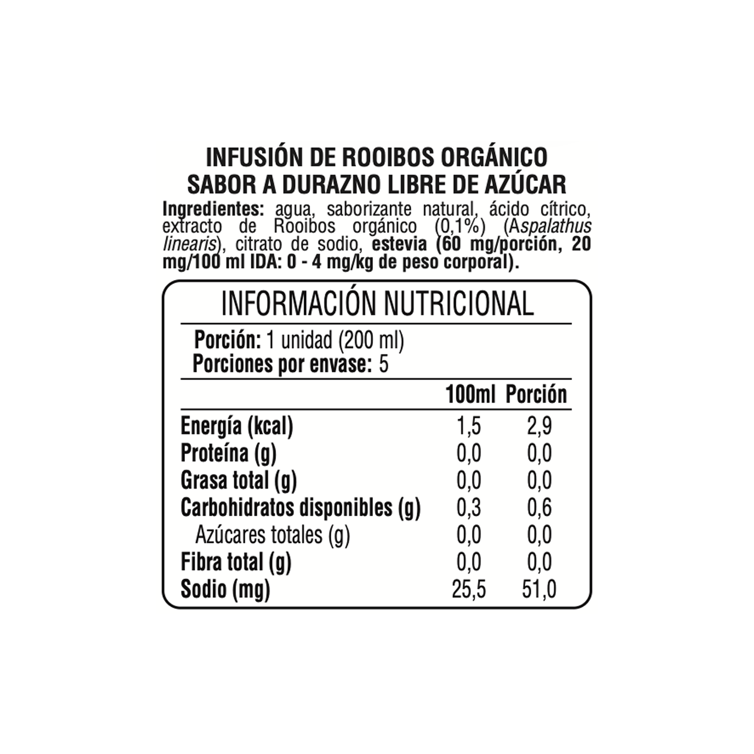 Té Helado Rooibos Durazno Sin Azúcar BOS Tetra 1 x 1000 ml-4