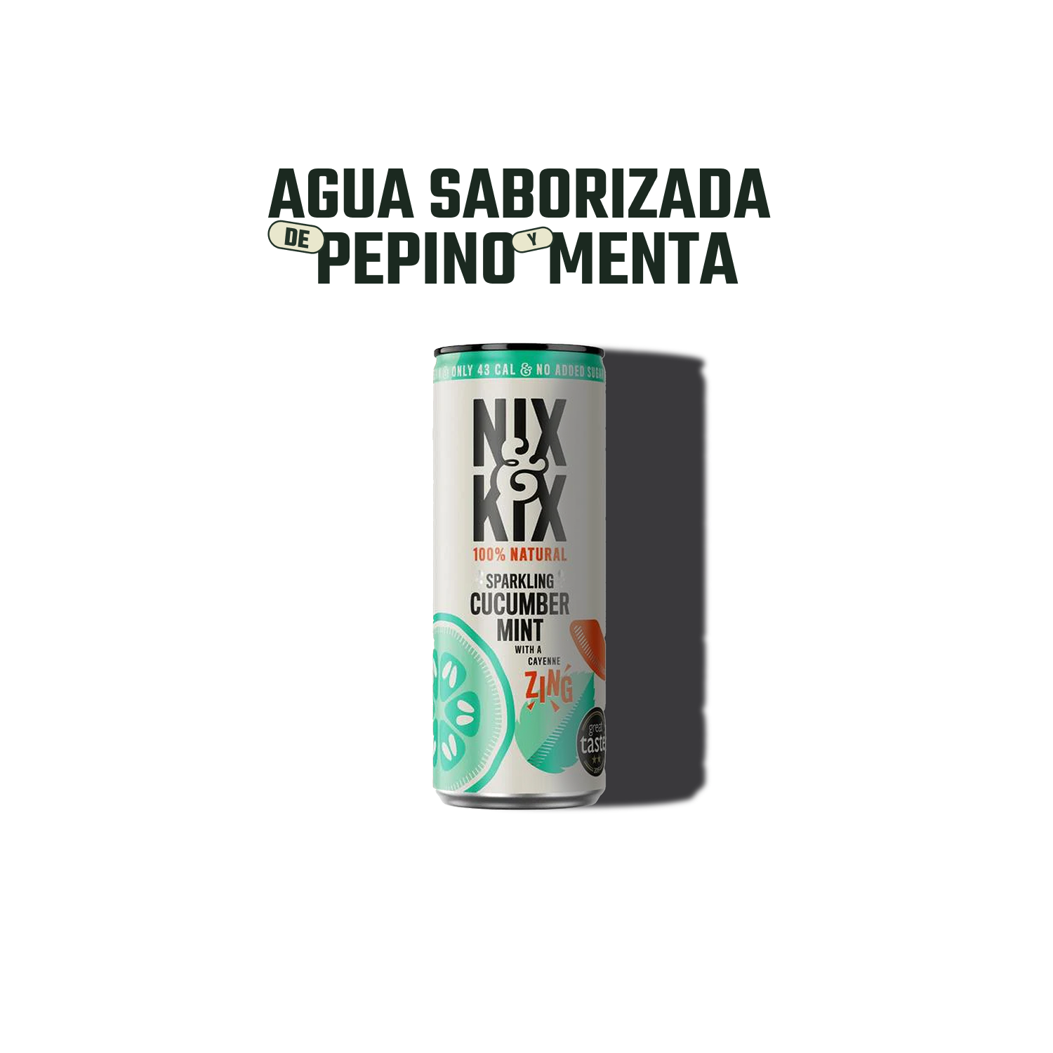 Agua Saborizada Pepino y Menta Nix & Kix - 250 ml-2