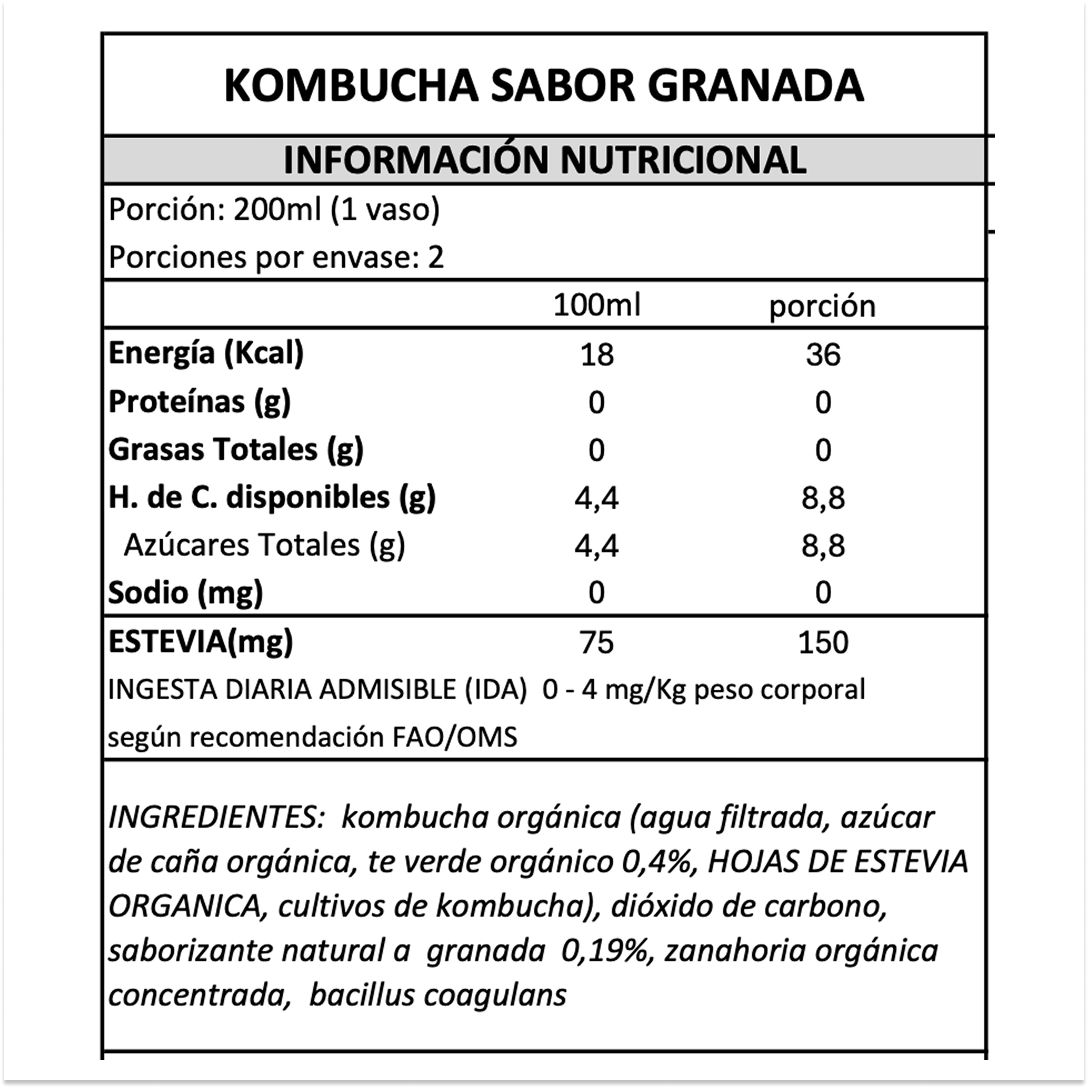 Kombucha Granada Gutsy Captain - 400 ml -4