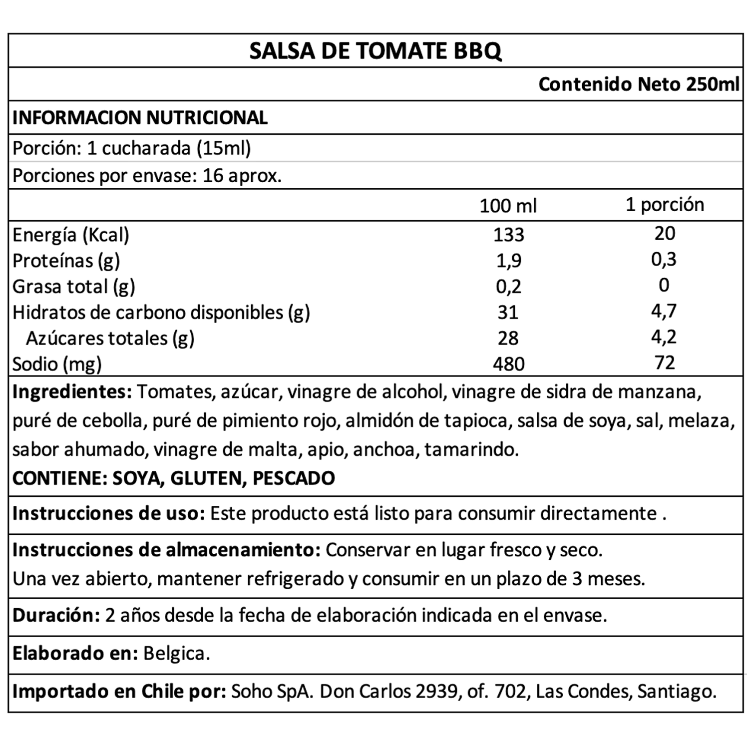Salsa de Tomate a la Barbacoa Belberry 1 x 250 ml-4