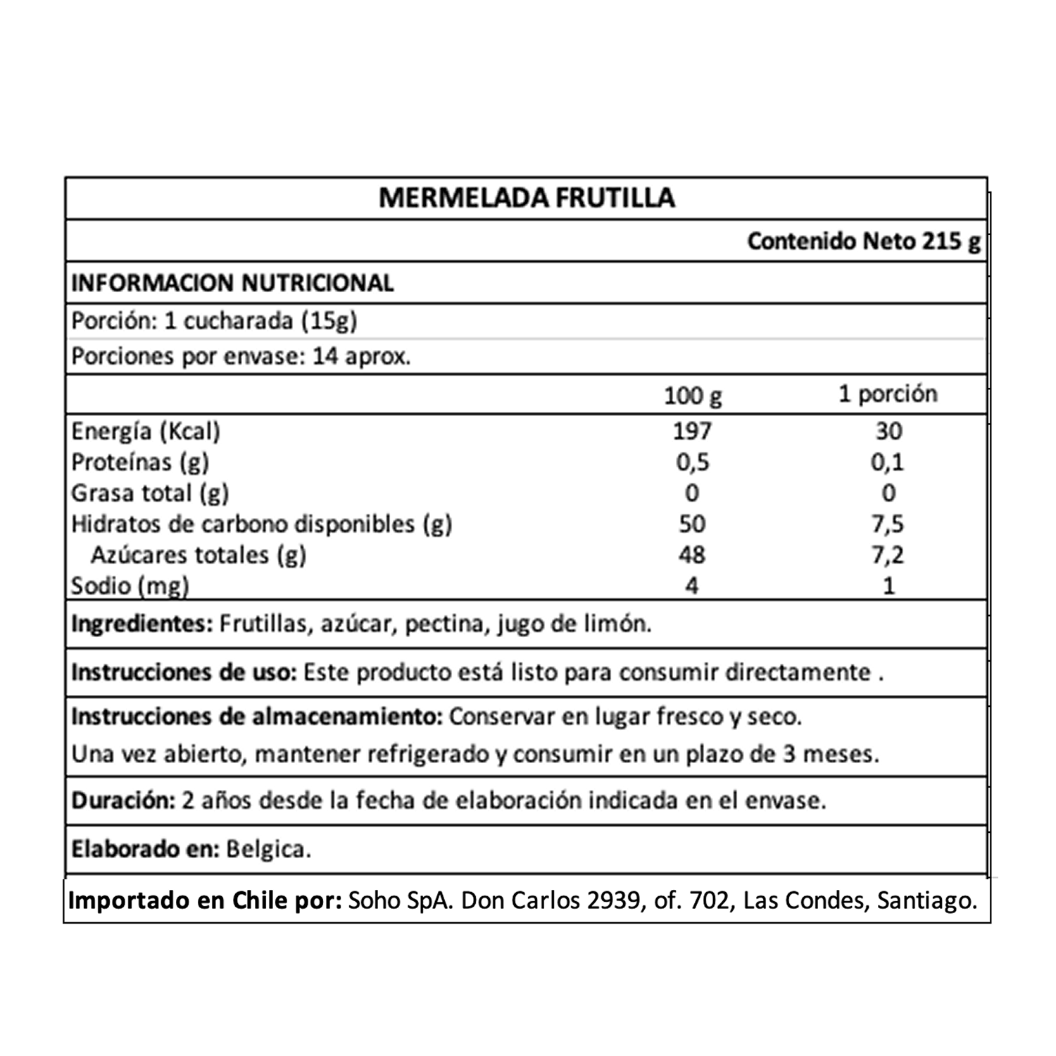 Mermelada de Frutilla Belberry 1 x 215 gr-3