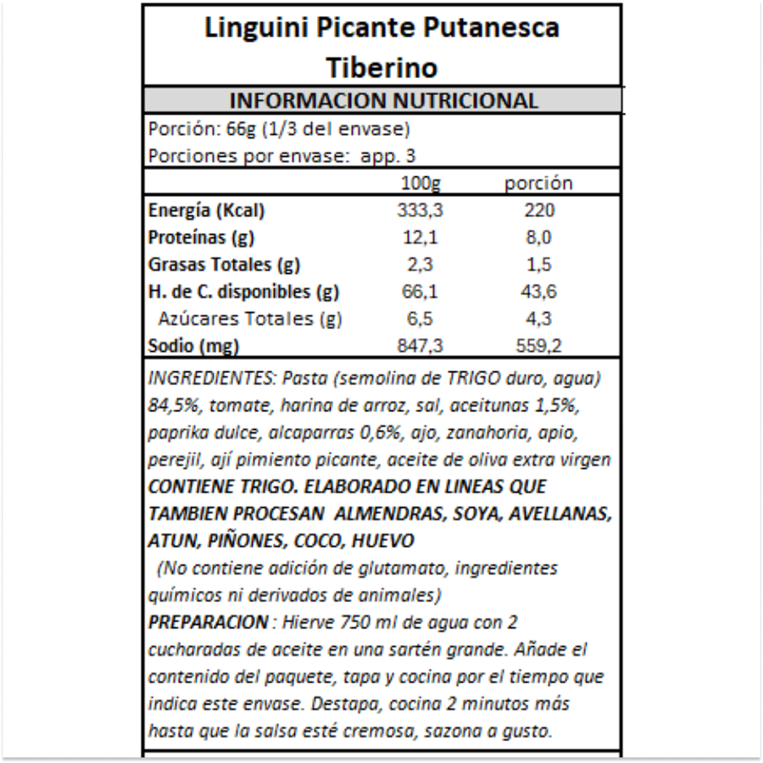 Pasta Linguini Picante Putanesca Tiberino - 200 gr-4