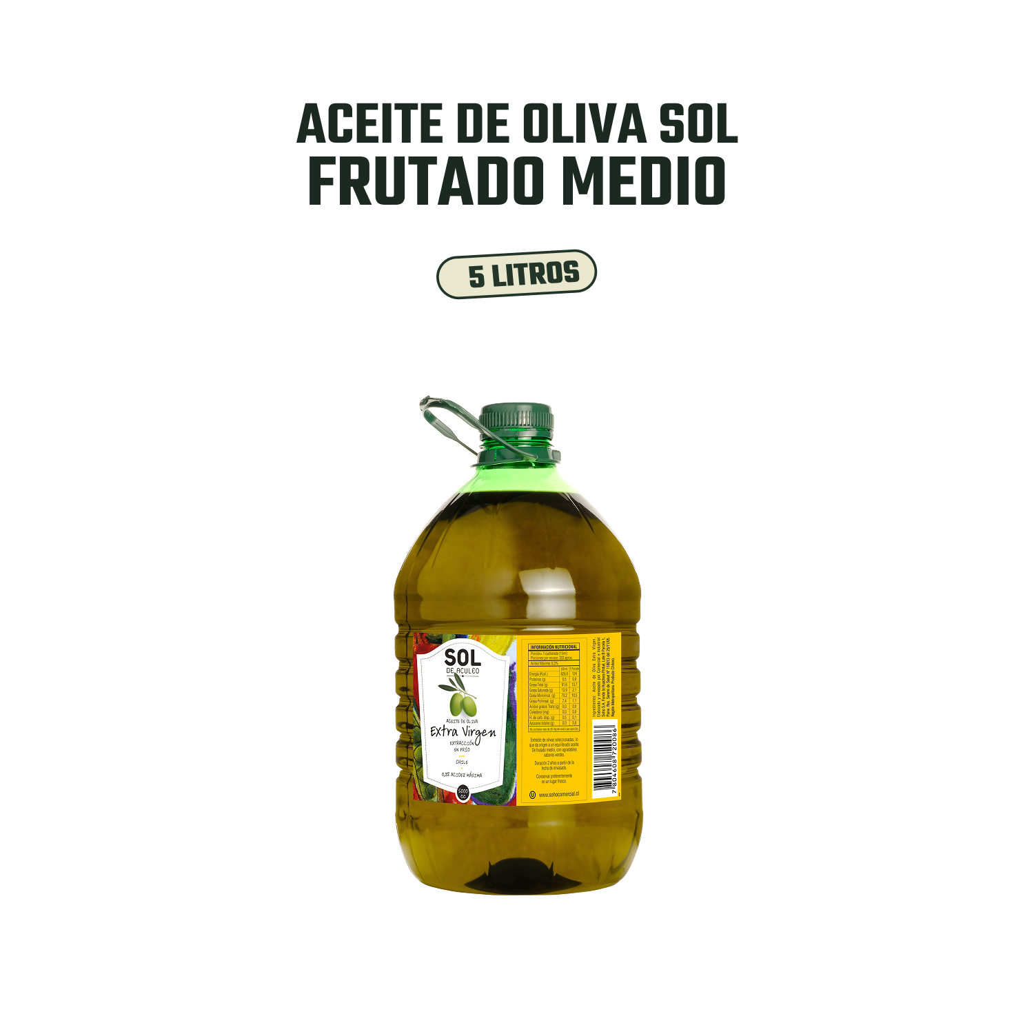 Aceite de Oliva Extra virgen Sol de Aculeo Blend 2 x 5000 ml-2
