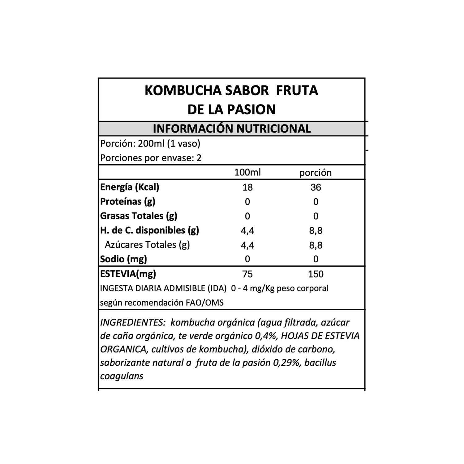 Kombucha Maracuyá Gutsy Captain - 400 ml -4