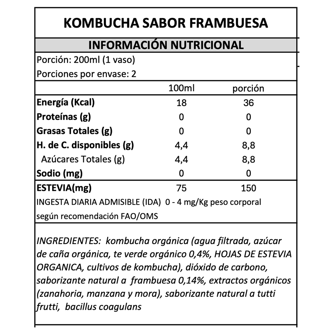 Kombucha Frambuesa Gutsy Captain - 400 ml -4