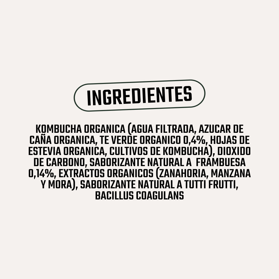 Kombucha Frambuesa Gutsy Captain - 400 ml -5
