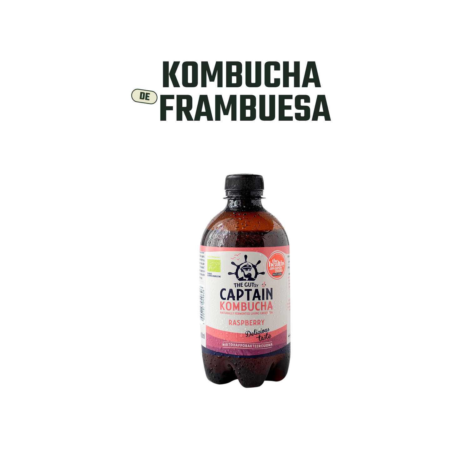 Kombucha Frambuesa Gutsy Captain - 400 ml -2