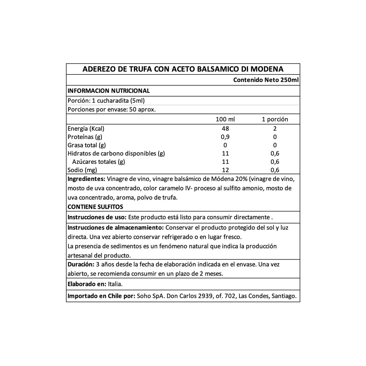 Aderezo Vinagre Balsámico con Trufa Andrea Milano 1 x 250 ml-4