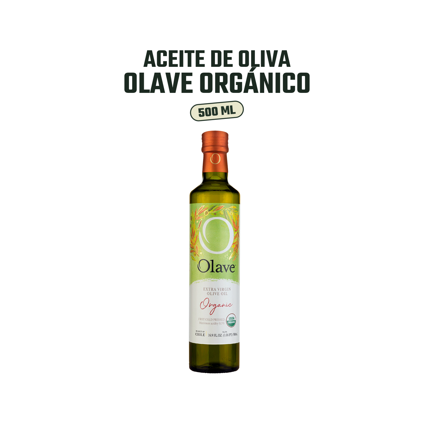 Aceite de Oliva extra virgen Olave Organico 4 x 500 ml-2