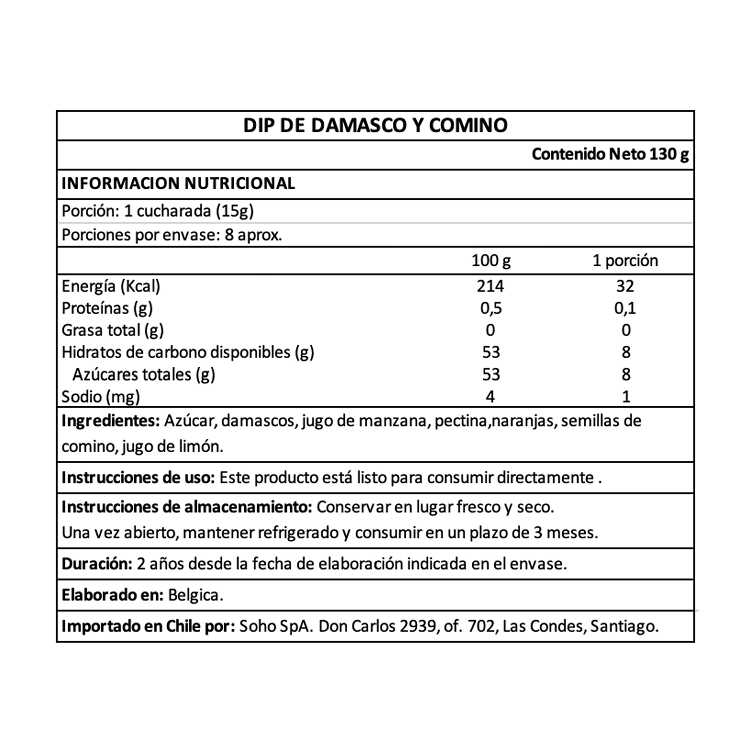 Dip Albaricoque y Comino Belberry 1 x 130 gr-3